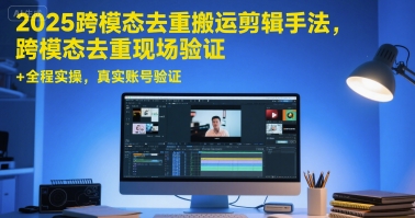 2025跨模态去重搬运剪辑手法，跨模态去重现场验证 +全程实操，真实账号验证-资源教程须哥