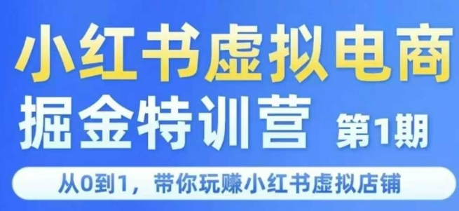 小红书虚拟电商掘金特训营第1期，从0到1，带你玩转小红书虚拟店铺-资源教程须哥