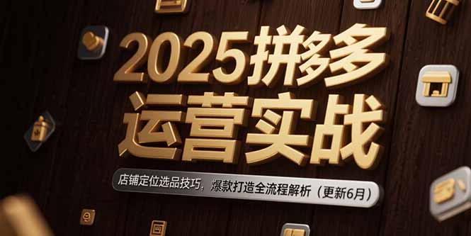 2025拼多多运营实战：店铺定位选品技巧，爆款打造全流程解析(更新6月-资源教程须哥