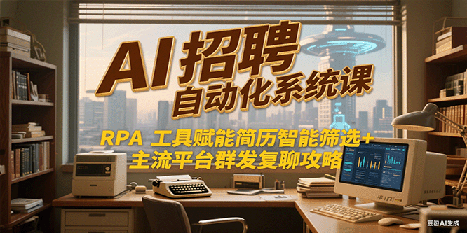 AI招聘自动化系统课，RPA工具赋能简历智能筛选+主流平台群发复聊全攻略-资源教程须哥