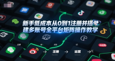 新手低成本从0到1注册并搭建多账号全平台矩阵操作教学，手机号-邮箱-IP-工具-资源教程须哥