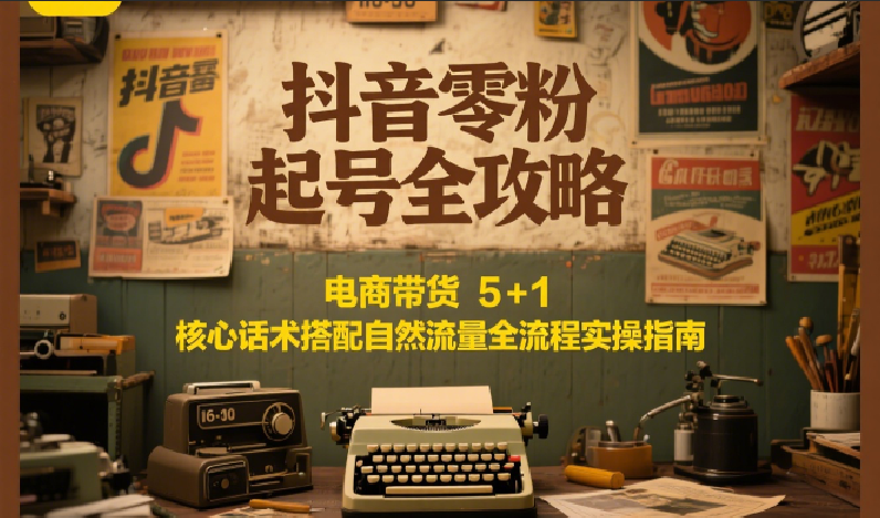 抖音零粉起号全攻略：电商带货 5+1 核心话术搭配自然流量全流程实操指南-资源教程须哥