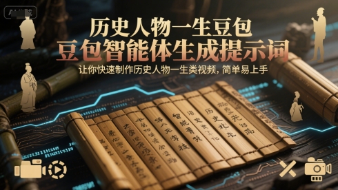历史人物一生豆包智能体生成提示词，让你快速制作历史人物一生类视频，简单易上手-资源教程须哥