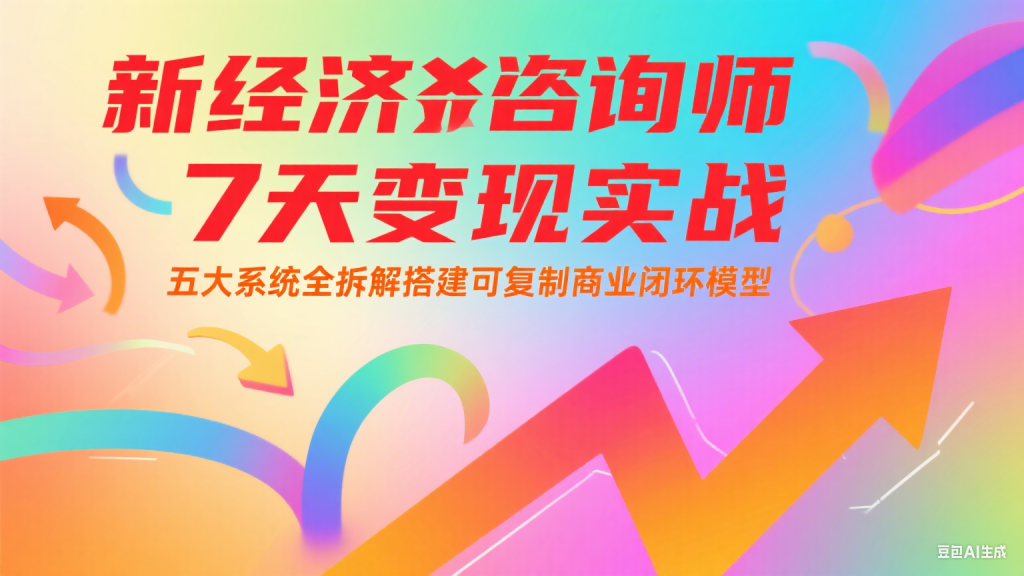 新经济咨询师 7 天变现实战：五大系统全拆解搭建可复制商业闭环模型-资源教程须哥