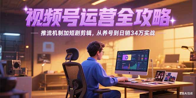 2025视频号运营全攻略，推流机制加短剧剪辑，从养号到日销34万实战-资源教程须哥