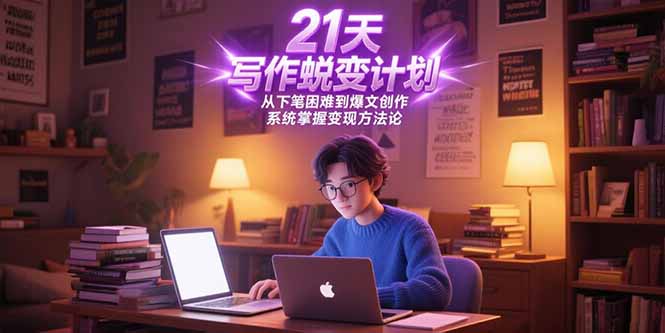 21天写作蜕变计划，从下笔困难到爆文创作，系统掌握变现方法论-资源教程须哥