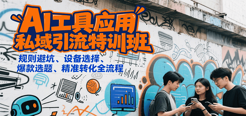 AI工具应用私域引流特训班，规则避坑、设备选择、爆款选题、精准转化全流程-资源教程须哥