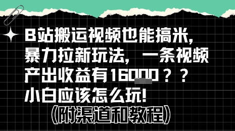 b站掘金计划？搬运视频也能挣拉新的收益，小白应该怎么玩！-资源教程须哥
