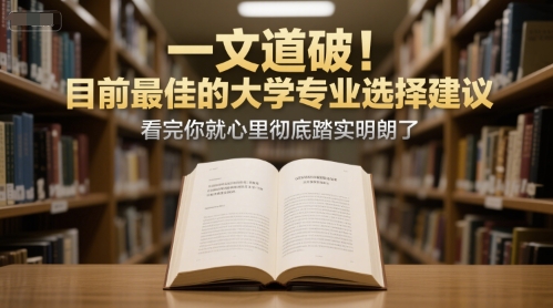付费文章：一文道破！目前最佳的大学专业选择建议，看完你就心里彻底踏实明朗了-资源教程须哥