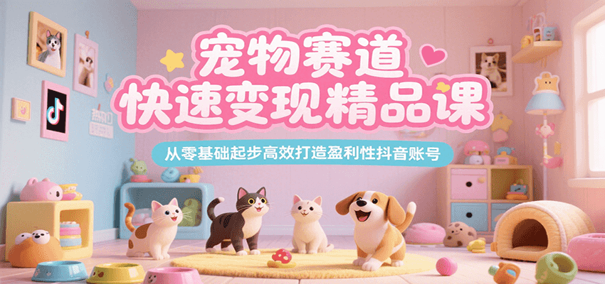宠物赛道快速变现精品课，从零基础起步高效打造盈利性抖音账号-资源教程须哥