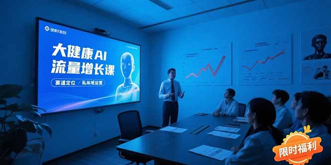 大健康AI流量增长课8.0，赛道定位方法论，AI数字人内容生产，私域转化运营-资源教程须哥