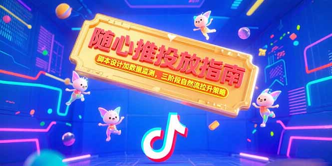 随心推投放指南，脚本设计加数据监测，三阶段自然流拉升策略-资源教程须哥