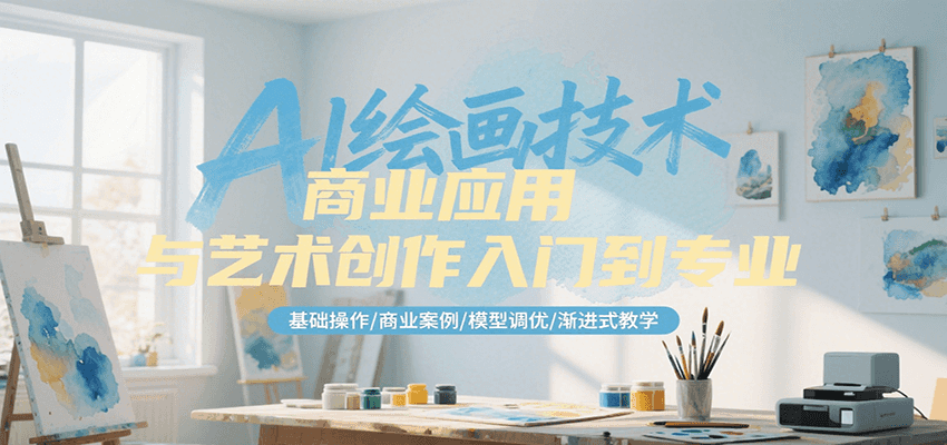 AI绘画技术商业应用与艺术创作入门到专业，基础操作/商业案例/模型调优/渐进式教学-资源教程须哥