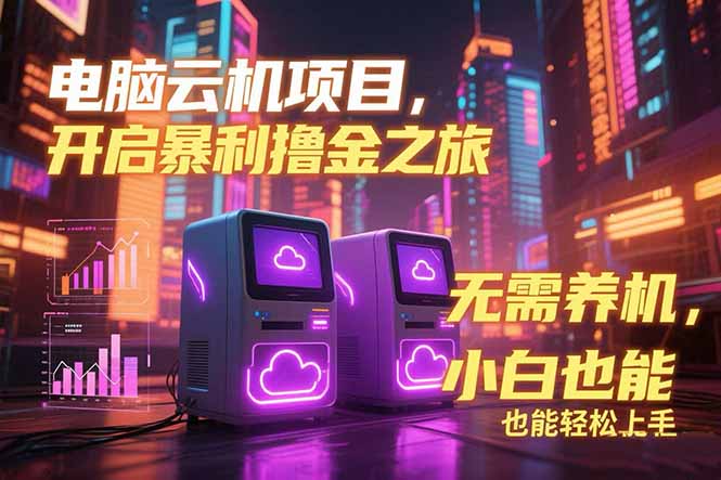 电脑云机项目 暴力撸金玩法，不需要养机 配置没有要求 单机100个窗口一...-资源教程须哥