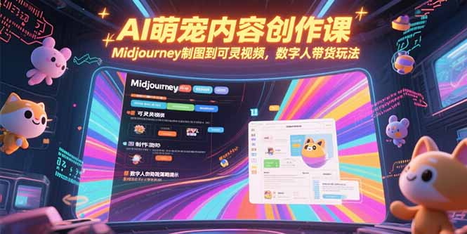AI萌宠内容创作课，Midjourney制图到可灵视频，数字人带货玩法-资源教程须哥