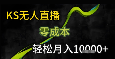 KS无人直播25年最新玩法，只需一部手机，轻松月入1W+【揭秘】-资源教程须哥
