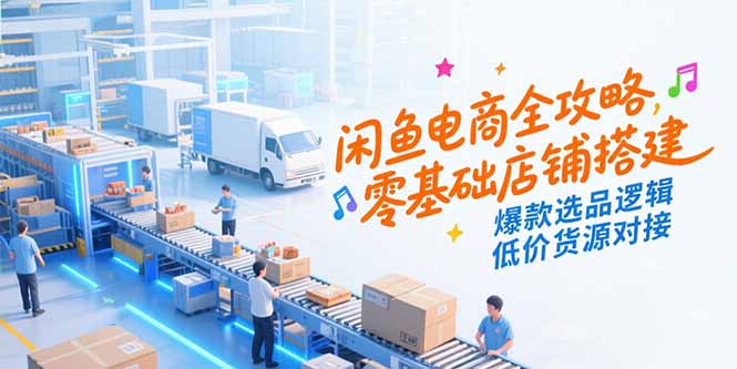 闲鱼电商全攻略，零基础店铺搭建，爆款选品逻辑，低价货源对接-资源教程须哥