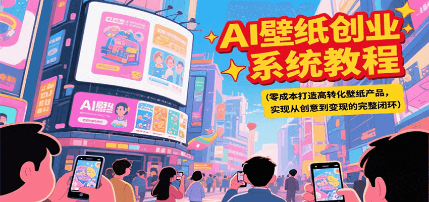 AI壁纸创业系统教程，零成本打造高转化壁纸产品，实现从创意到变现的完整闭环-资源教程须哥