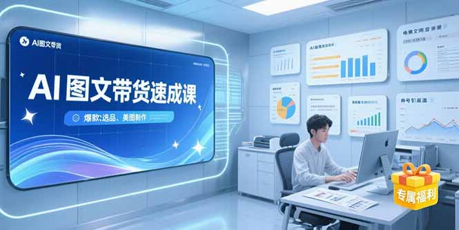 AI图文带货速成课，养号引流秘籍，爆款选品策略，美图制作全流程-资源教程须哥