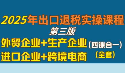 崔sir·出口退税实操-外贸企业+生产企业+跨境电商+进口企业(四课合一)-资源教程须哥