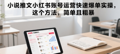 小说推文小红书账号运营快速爆单实操,这个方法,简单且粗暴-资源教程须哥