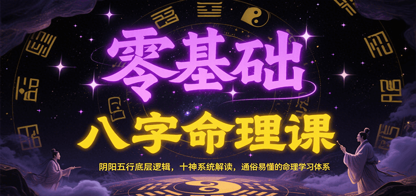 零基础八字命理课：阴阳五行底层逻辑，十神系统解读，通俗易懂的命理学习体系-资源教程须哥