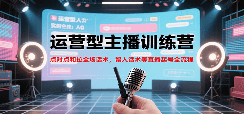 运营型主播训练营，点对点和拉全场话术，留人话术等直播起号全流程(更新7月)-资源教程须哥