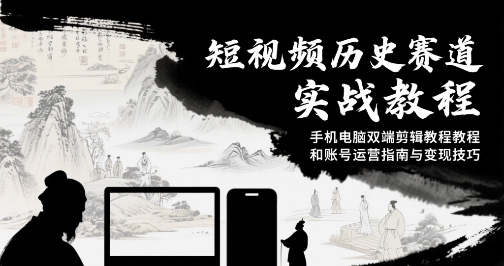 短视频历史赛道实战教程，手机电脑双端剪辑教程和账号运营指南与变现技巧-资源教程须哥