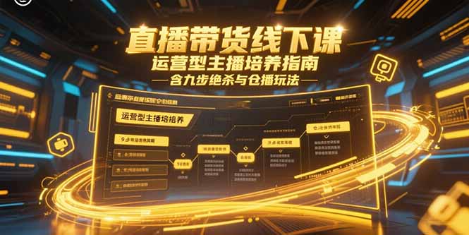 直播带货线下课，运营型主播培养指南，含九步绝杀与仓播玩法-资源教程须哥