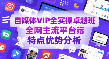 自媒体VIP全实操卓越班，全网主流平台特点优势分析-资源教程须哥