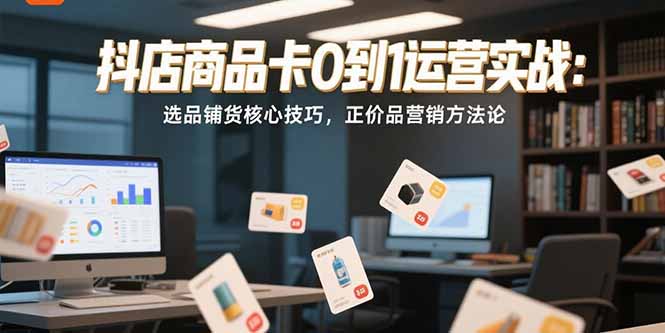 抖店商品卡0到1运营实战：选品铺货核心技巧，正价品营销方法论-资源教程须哥