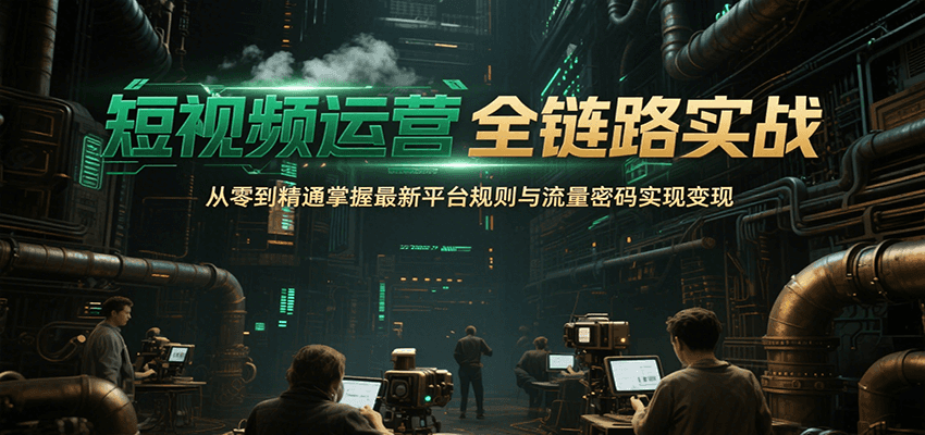 短视频运营全链路实战，从零到精通掌握最新平台规则与流量密码实现变现-资源教程须哥