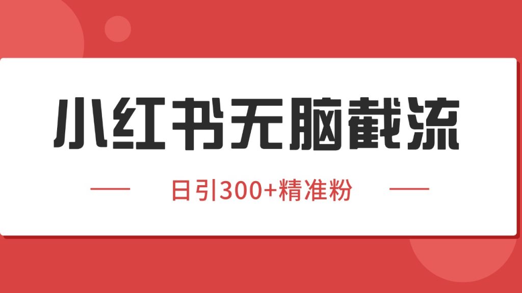 小红书截流同行客源，独家野路子获客玩法 日引200+暴力获客-资源教程须哥