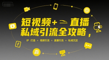 短视频+直播私域引流全攻略，IP打造 +视频引流 +直播引流 +私域沉淀-资源教程须哥