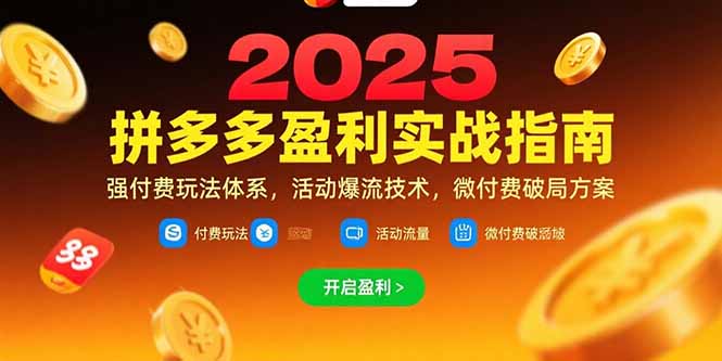 拼多多盈利实战指南，强付费玩法，活动爆流技术，微付费破局方案(更新7月-资源教程须哥