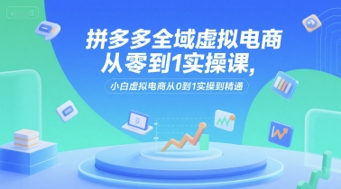 拼多多全域虚拟电商从零到1实操课，小白虚拟电商从0到1实操到精通-资源教程须哥