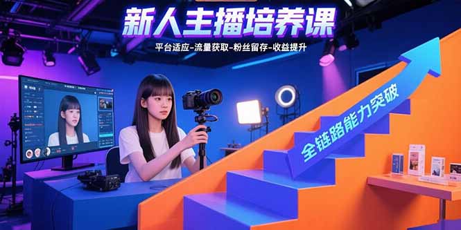 新人主播培养课：平台适应-流量获取-粉丝留存-收益提升 全链路能力突破-资源教程须哥