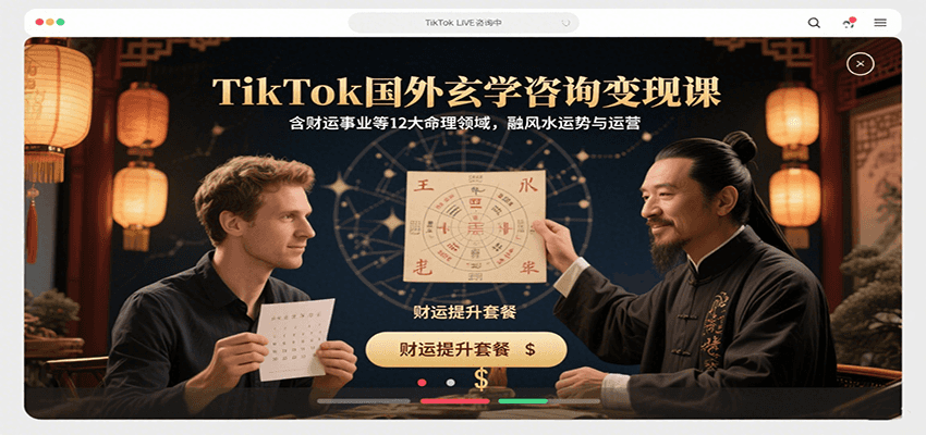 TikTok国外玄学咨询变现课，含财运事业等12大命理领域，融风水运势与运营-资源教程须哥