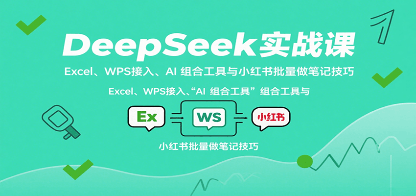 DeepSeek实战课：Excel、WPS接入、AI 组合工具与小红书批量做笔记技巧-资源教程须哥