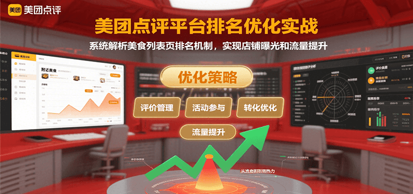 美团点评平台排名优化实战，系统解析美食列表页排名机制，实现店铺曝光和流量提升-资源教程须哥