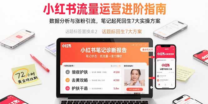 小红书流量运营进阶指南，数据分析与涨粉引流，笔记起死回生7大实操方案-资源教程须哥