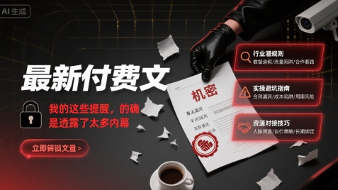 最新付费文：我的这些提醒，的确是透露了太多内幕-资源教程须哥