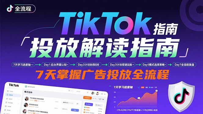 TikTok投放解读指南：后台操作/计划建立/模式选择，7天掌握广告投放全流程-资源教程须哥