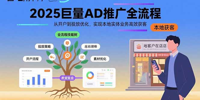 2025巨量AD推广全流程，从开户到投放优化，实现本地实体业务高效获客-资源教程须哥