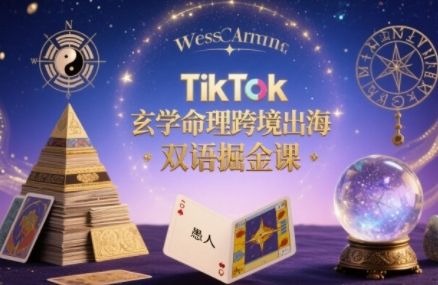 TikTok玄学命理跨境出海双语掘金课，手把手教你用命理知识精准直击海外用户痛点-资源教程须哥