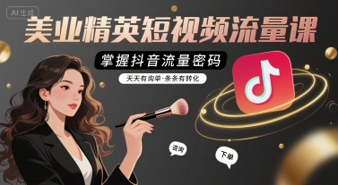 美业精英短视频流量课，掌握抖音流量密码，天天有询单，条条有转化-资源教程须哥
