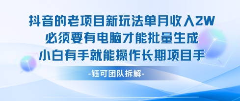 老项目新玩法单月收入2W小白有手就能操作长期项目-资源教程须哥