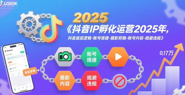 抖音IP孵化运营2025年，抖音底层逻辑-账号搭建-摄影剪辑-账号内容-规避违规-资源教程须哥