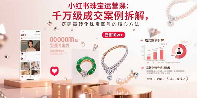 小红书珠宝运营课：千万级成交案例拆解，搭建高转化珠宝账号的核心方法-资源教程须哥