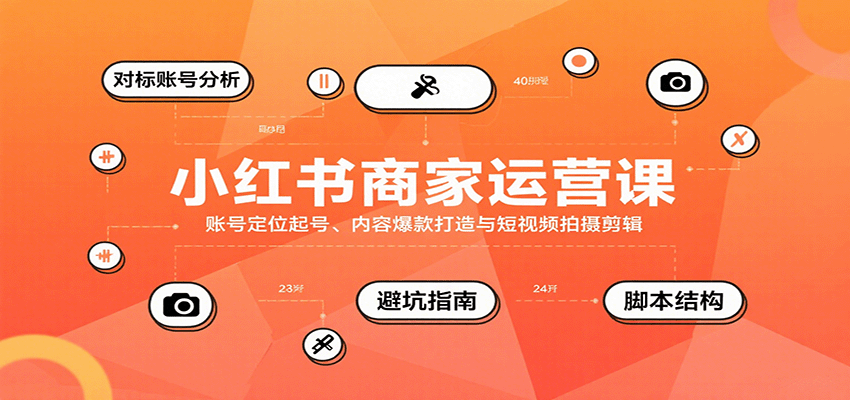 小红书商家运营课，账号定位起号、内容爆款打造与短视频拍摄剪辑-资源教程须哥